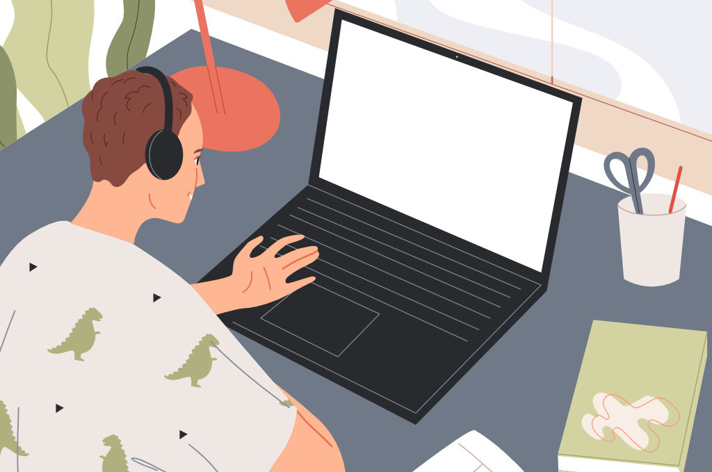 person studying for pte exam